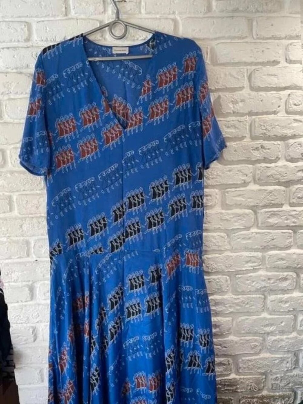 Marlene Berg - Blue Glue Thread Long Dress